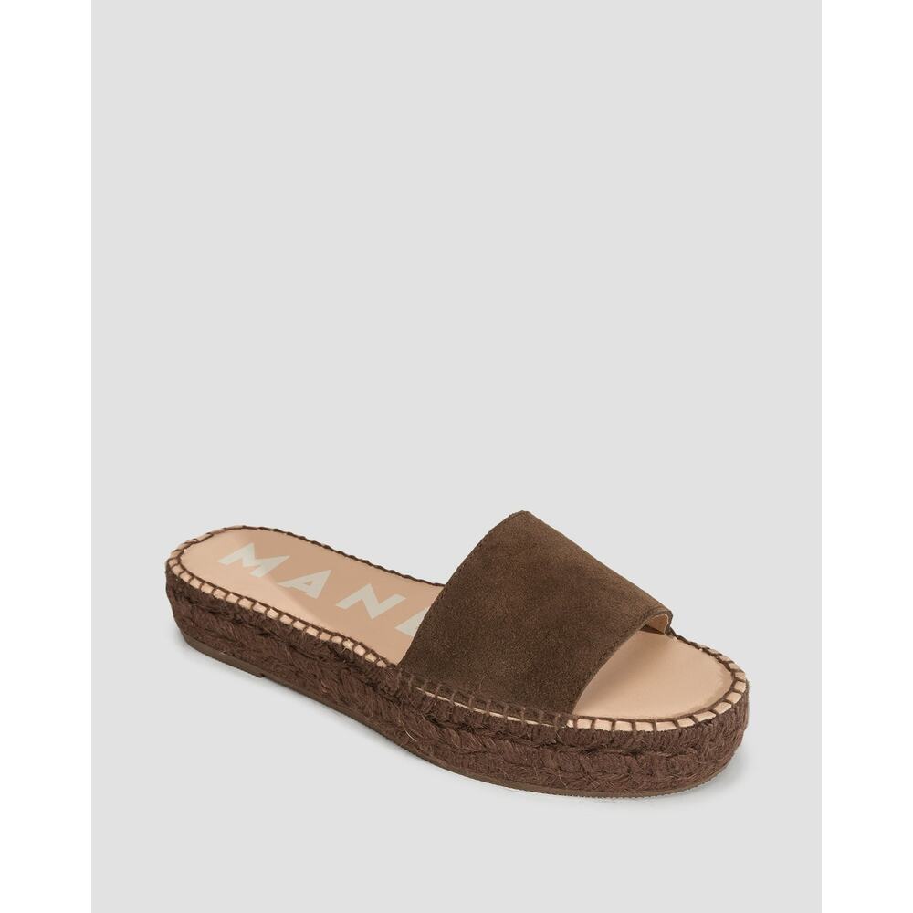 Manebi Women's Hamptons Double Sole Slides Sandal Slip-On Brown Size 40 (US 9)